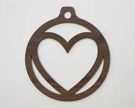 Laser Cut Heart Christmas Tree Ball