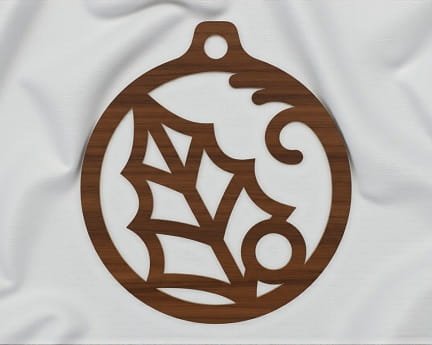 Laser Cut Leaf Christmas Ornament