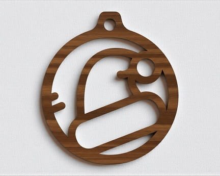 Laser Cut Santa Hat Christmas Bauble