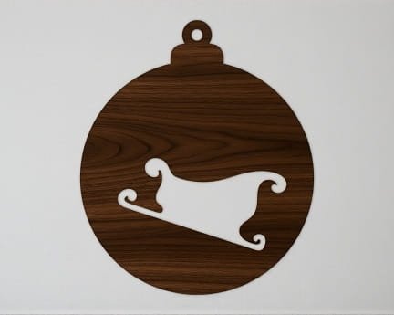 Laser Cut Santa Sleigh Christmas Tree Bauble