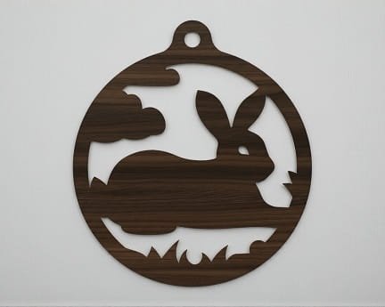 Laser Cut Rabbit Christmas Ornament