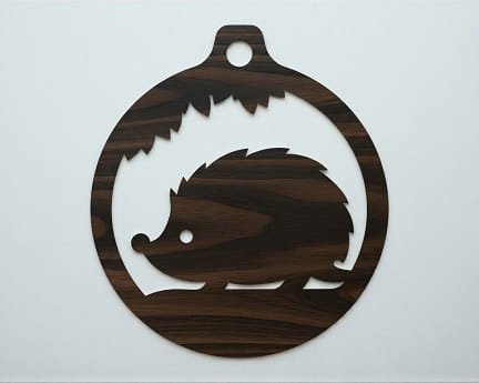 Laser Cut Hedgehog Christmas Tree Ornament