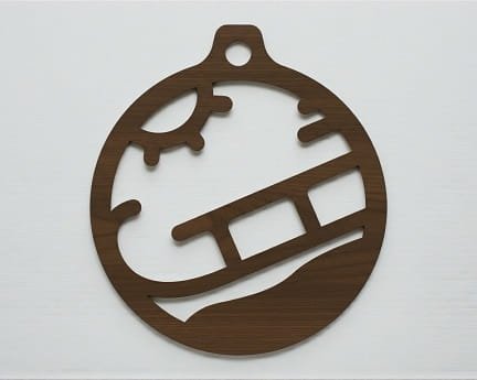 Laser Cut Santa Sleigh Christmas Ornament