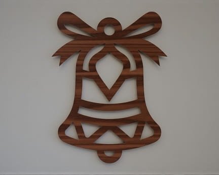 Laser Cut Bow Bell Christmas Tree Ornament