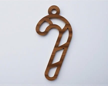 Laser Cut Candy Cane Christmas Tree Hanging Ornament