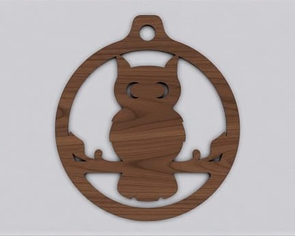 Laser Cut Owl Christmas Tree Ornament