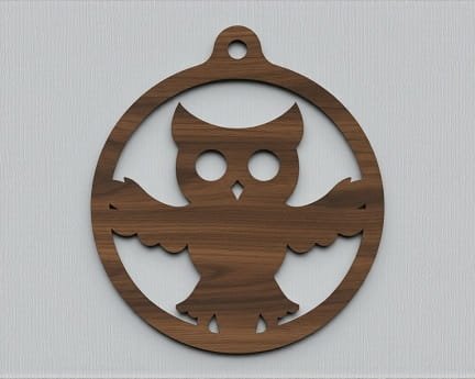 Laser Cut Owl Christmas Bauble