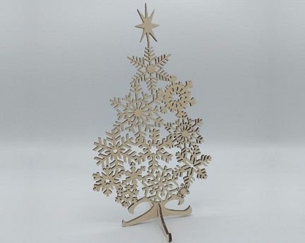 Laser Cut Snowflake Christmas Tree Decor Stand