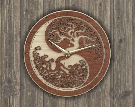 Laser Cut Tree of Life Wall Clock