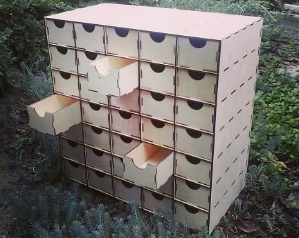 Laser Cut Wooden Stackable Storage Drawers