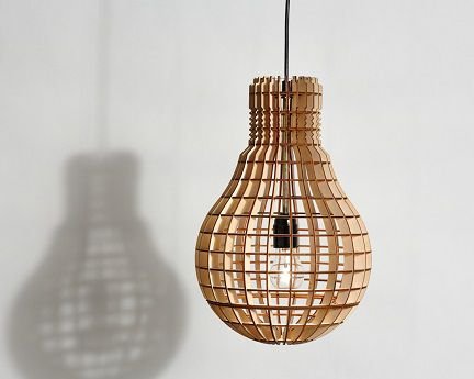 Laser Cut Light Bulb Shape Hanging Lamp