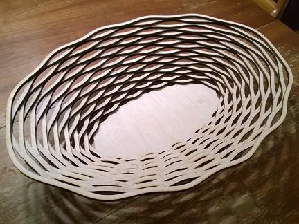 Laser Cut Layered Wooden Oval Bowl