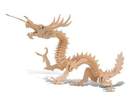 Laser Cut 3D Puzzle Dragon Wood Craft Construction Model Kit