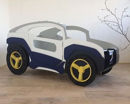 Laser Cut Wooden Jeep Bed for Kids