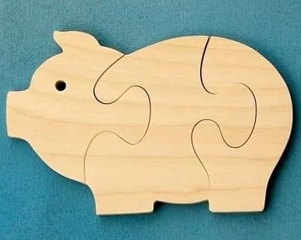 Laser Cut Wooden Pig Jigsaw Puzzle