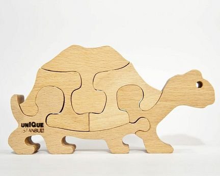 Laser Cut Wooden Turtle Jigsaw Puzzle Toy for Kids