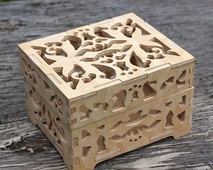 Laser Cut Wooden Decorative Chest Box