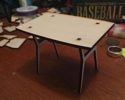 Laser Cut Miniature Dollhouse Table