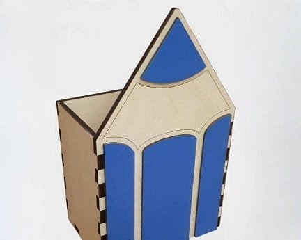 Laser Cut Creative Pencil Shape Pen Holder