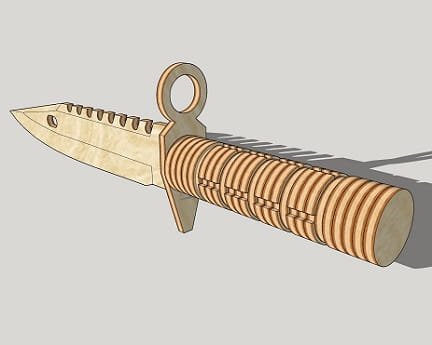 Laser Cut Wooden Knife 3D Wood Model