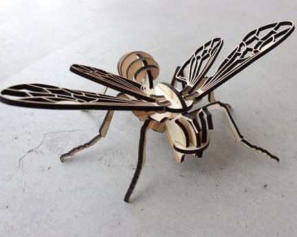 Laser Cut Bee 3D Puzzle Wood Model