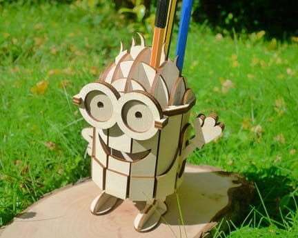 Laser Cut Cute Minion Pencil Holder