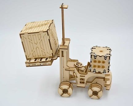 Laser Cut Forklift 3D Wood Model Kit