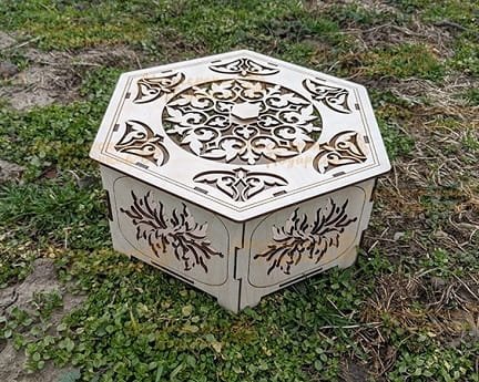 Laser Cut Hexagonal Jewelry Box