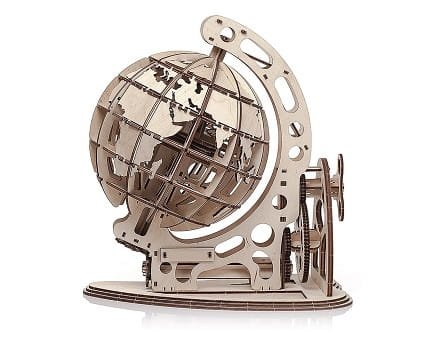 Laser Cut Rotating World Globe Map for Desk
