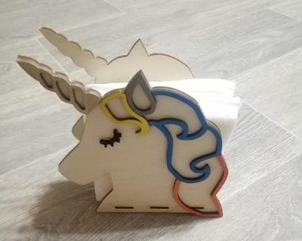 Laser Cut Unicorn Napkin Holder for Table