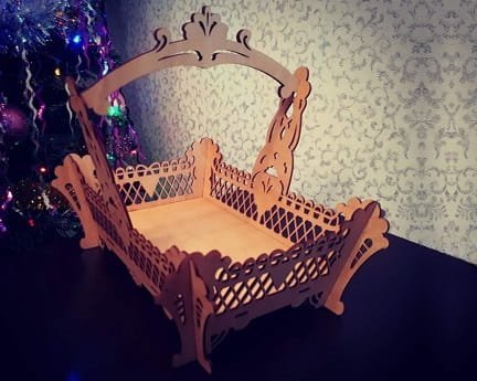 Laser Cut Wooden Fruit Basket With Handle