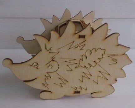 Laser Cut Wooden Hedgehog Pencil Holder