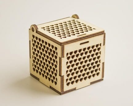 Laser Cut Wooden Jewelry Box With Heart Cutout Pattern