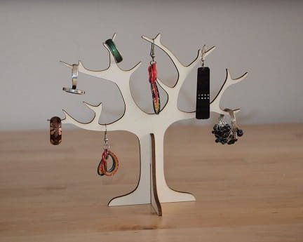 Laser Cut Wooden Jewelry Tree Display Stand