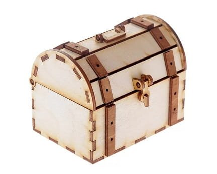 Laser Cut Wooden Storage Chest Trunk With Lock