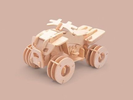 Laser Cut All Terrain Vehicle 3D Wood Model