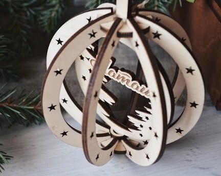 Laser Cut 3D Puzzle Christmas Tree Ornament