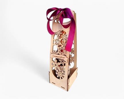 Laser Cut Champagne Christmas Gift Box