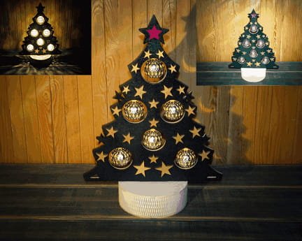 Laser Cut Christmas Tree Decor Lamp