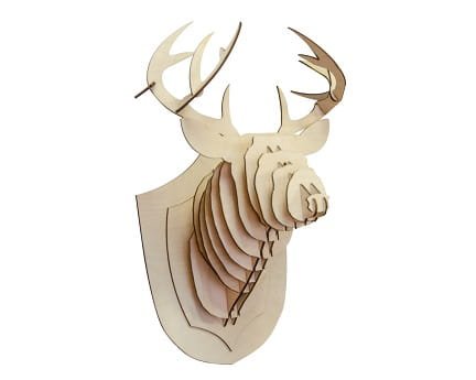 Laser Cut Deer Head Trophy Mount