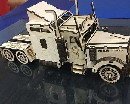 Laser Cut Kenworth W900s Truck 3D Wood Puzzle