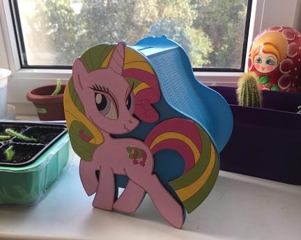 Laser Cut Living Hinge Pony Piggy Bank