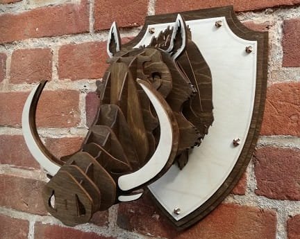 Laser Cut Warthog Head Wall Trophy 3D Animal Puzzle