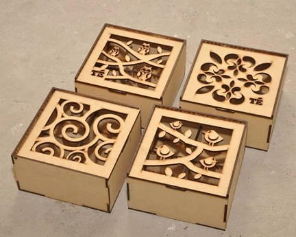 Laser Cut 4 Compartment Gift Boxes