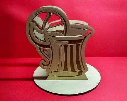 Laser Cut Cup Shape Card Holder