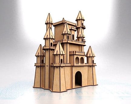 Laser Cut Disney Castle 3D Puzzle Wood Model