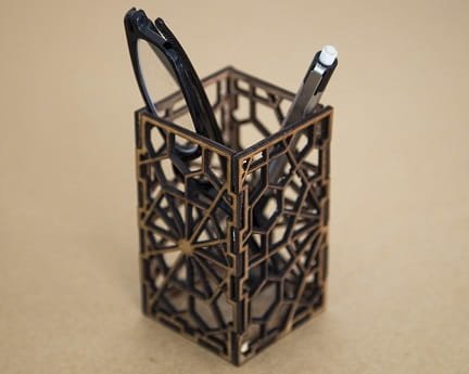 Laser Cut Geometric Pencil Holder