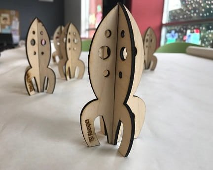 Laser Cut Miniature Wooden Space Shuttle