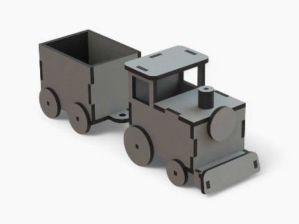 Laser Cut Train Toy 3D Wooden Model