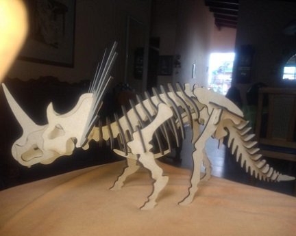 Laser Cut Styracosaurus 3D Puzzle Wood Model